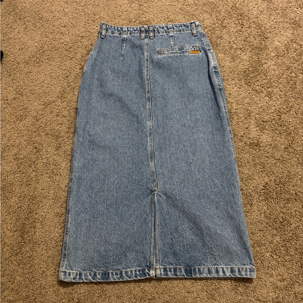 Long Denim Skirt 100% Cotton Size 10 - Picture 7 of 7